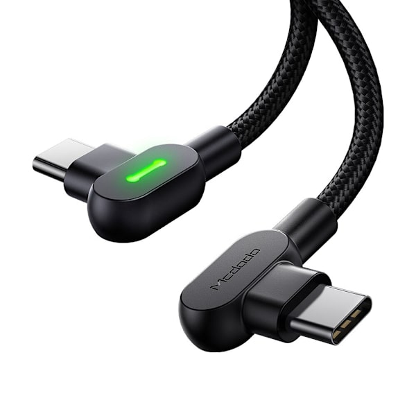 MCDODO VINKELKABEL 90° USB-C SNABBLADDNING DUBBELSIDIG USB TYPE C LED 2M