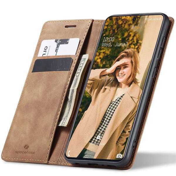Rymdfodral Påläpboll Galaxy A71 Ljusbrunt Läder