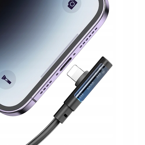 MCDODO ANGLE USB-C LIGHTNING FLAT KABEL 36W IPHONE 12 13 14 SVART 1M
