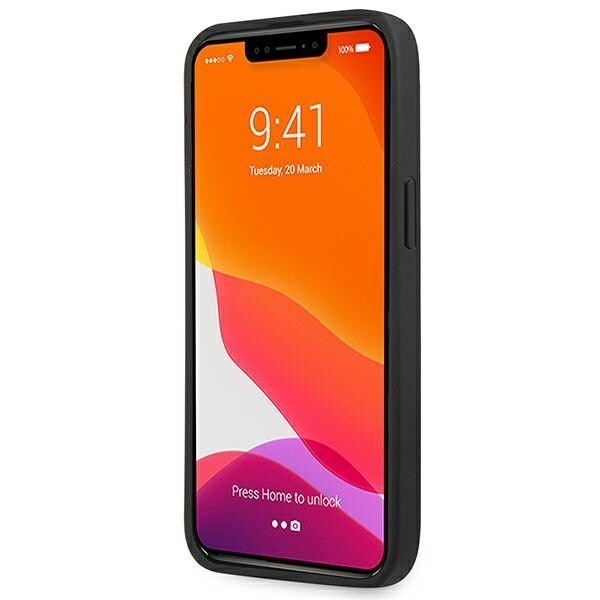 AMG LEATHER DEBOSSED LINES ETUI TIL IPHONE 14 PRO MAX - SORT