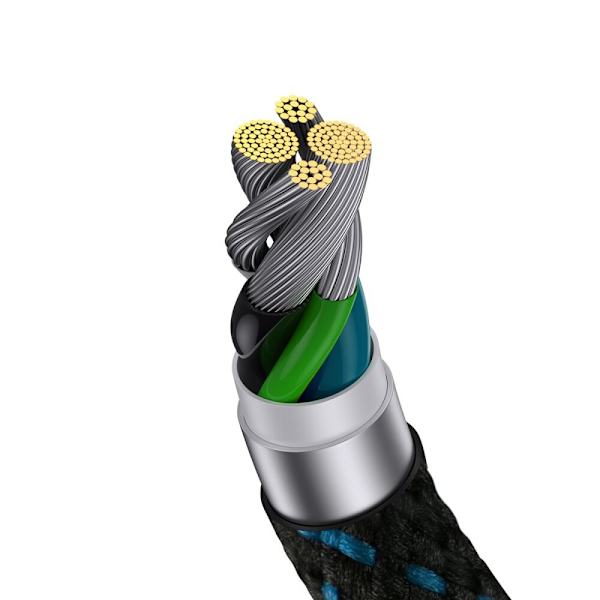 Baseus MVP 2 Hjørnekabel med side-USB / Lightning-plugg 1m 2,4A blå (CAVP000021)