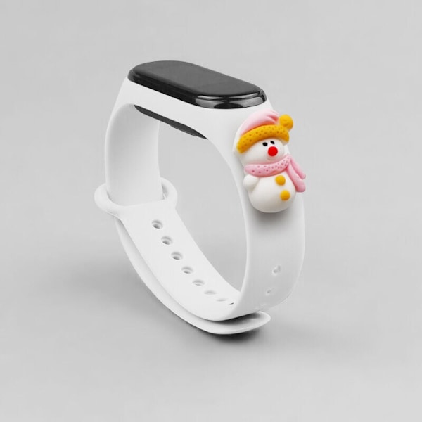 Strap Xmas Armbånd for Xiaomi Mi Band 4 / Mi Band 3 Julearmbånd i silikon, hvit (Snowman 2)