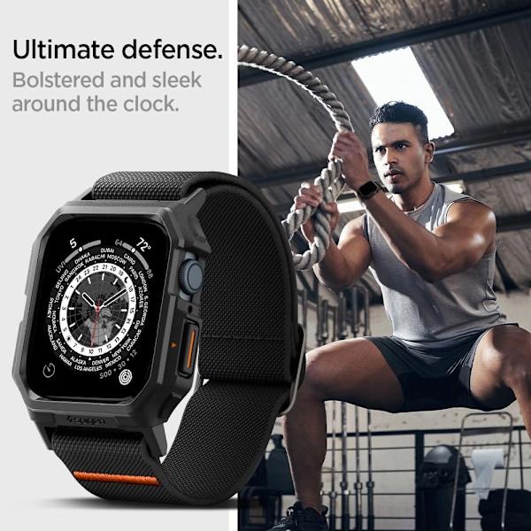 Spigen Lite Fit Pro-deksel med stropp for Apple Watch 4/5/6/7/8/9/SE (44/45 mm) - Matt svart