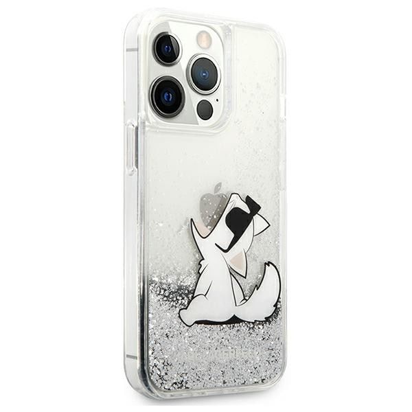 Karl Lagerfeld KLHCP13XGCFS iPhone 13 Pro Max 6,7" silver/silver hårt fodral Liquid Glitter Choupette Fun