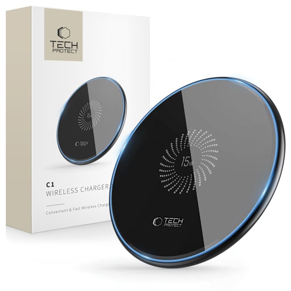TECH-PROTECT QI15W-C1 TRÅDLØS OPLADER 15W SORT