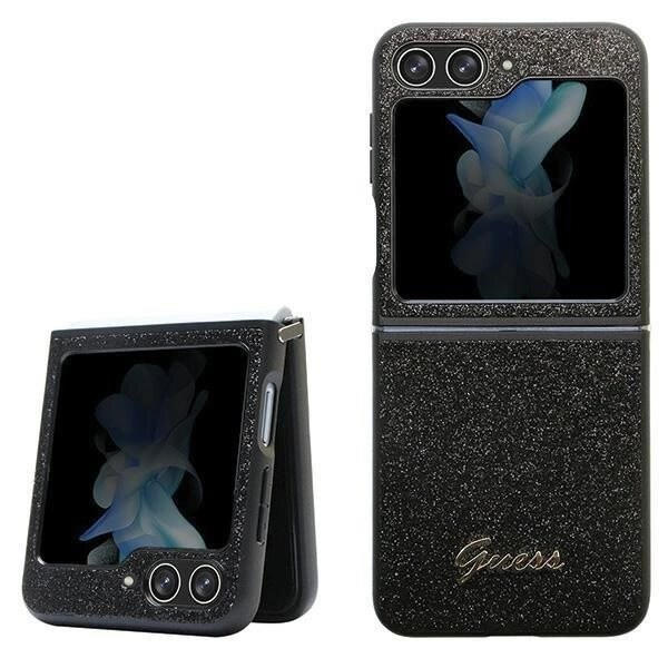 Guess Glitter Script-deksel til Samsung Galaxy Z Flip 5 - Svart