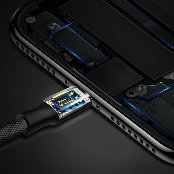 Baseus Yiven stoffflettekabel USB / Lightning 1,2M svart (CALYW-01)