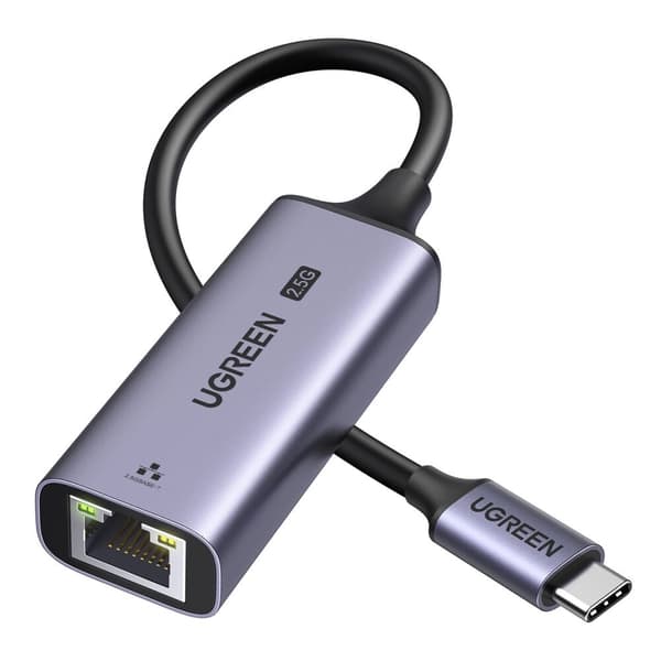 UGRØN ADAPTER USB-C TIL RJ45 ETHERNET 2,5G ADAPTER HOLDBAR GRÅ
