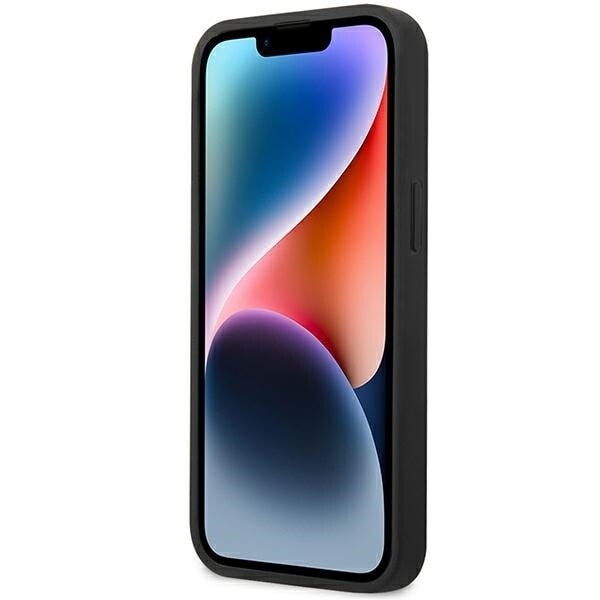 BMW LÆDER STEMPEL ETUI TIL IPHONE 14 PLUS - SORT