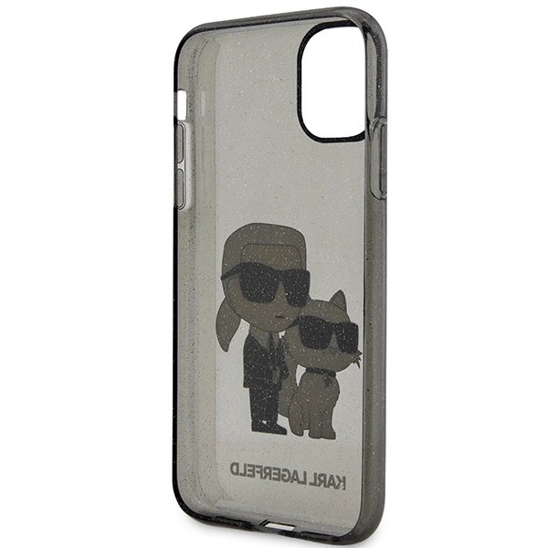 KARL LAGERFELD GLITTER KARL&CHOUPETTE ETUI TIL IPHONE 11 / XR - SORT