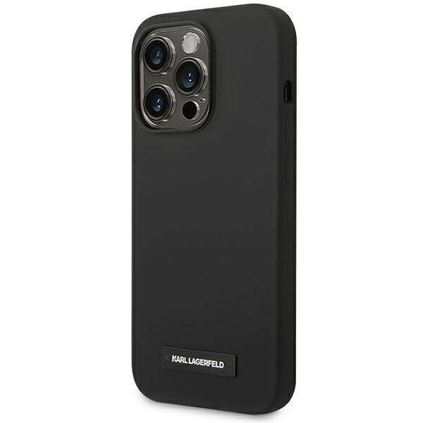 Karl Lagerfeld KLHMP14XSLMP1K iPhone 14 Pro Max 6.7 hardt deksel svart/svart Silikonplakett Magsafe