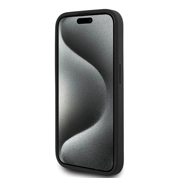 KARL LAGERFELD DIAGONAL QUILTED SCRIPT COVER TIL IPHONE 15 PRO - SORT