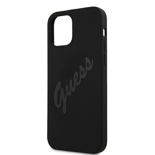 Guess GUHCP12LLSVSBK iPhone 12 Pro Max 6.7 svart/svart hardt deksel Script Vintage