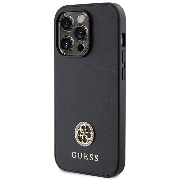 Guess GUHCP13LPS4DGPK iPhone 13 Pro 6.1" svart/svart hårdfodral Strass Metal Logotyp