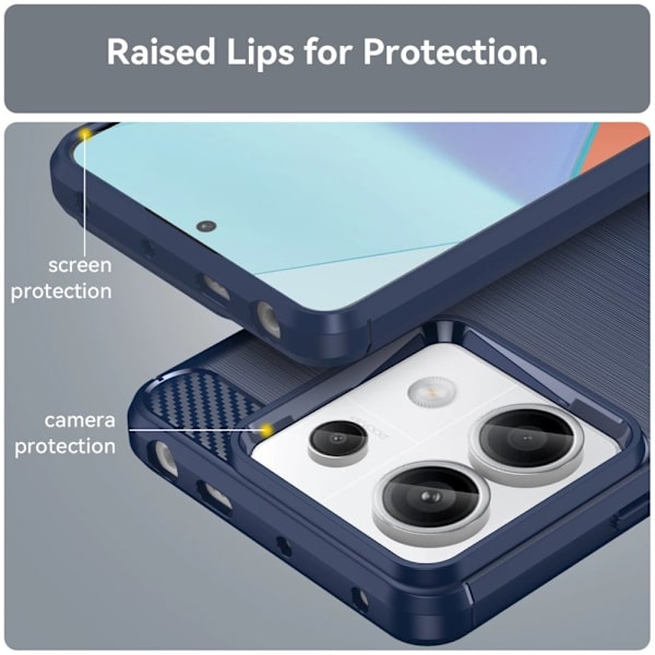 CARBON CASE TIL XIAOMI REDMI NOTE 13 PRO+ - BLÅ