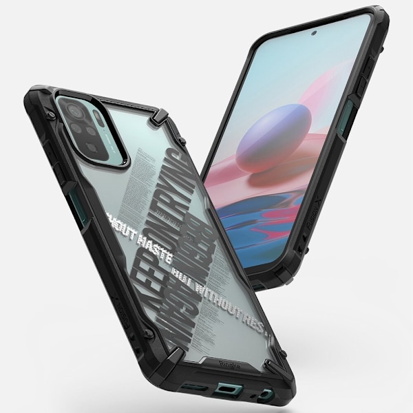 Ringke Fusion X Design Armor-deksel med ramme for Xiaomi Redmi Note 10 / Redmi Note 10S svart (Cross) (XDXI0030)