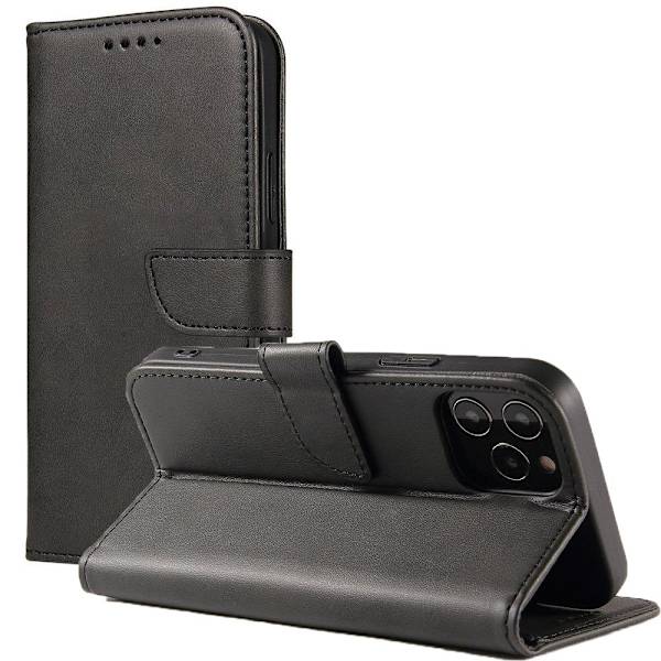 Magnetisk etui, stilig etui, dekselklaff og stativfunksjon for OnePlus Ace, svart