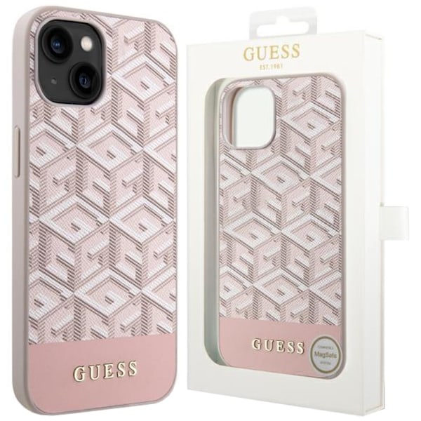 Guess GUHMP14SHGCFSEP-deksel til iPhone 14 - rosa GCube Stripes MagSafe