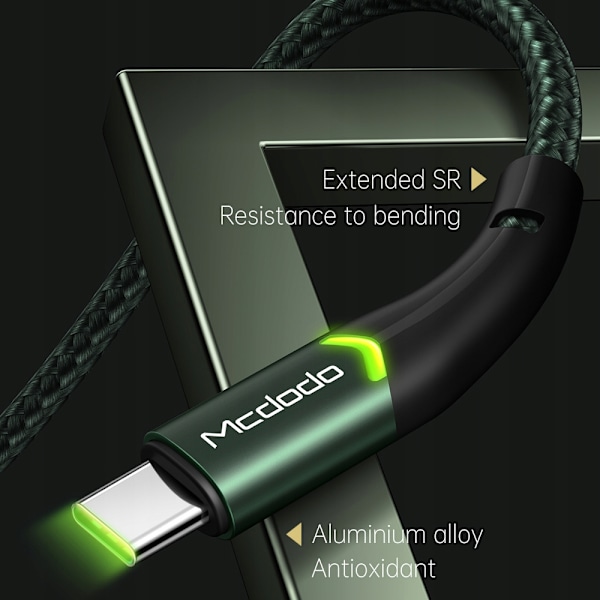 MCDODO USB-C SNABBLADDNINGSKABEL FÖR SAMSUNG USB-LADDARE TYP C LED 1M