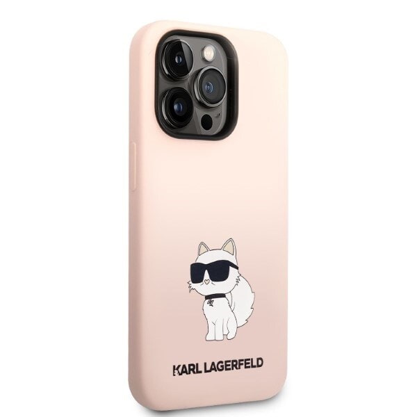 Karl Lagerfeld KLHCP14XSNCHBCP iPhone 14 Pro Max 6.7 hardt deksel rosa/rosa silikonkuppel
