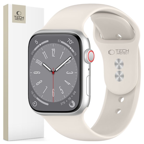 TECH-PROTECT SILIKONE APPLE WATCH 4 / 5 / 6 / 7 / 8 / 9 / SE (38 / 40 / 41 MM) STARLIGHT