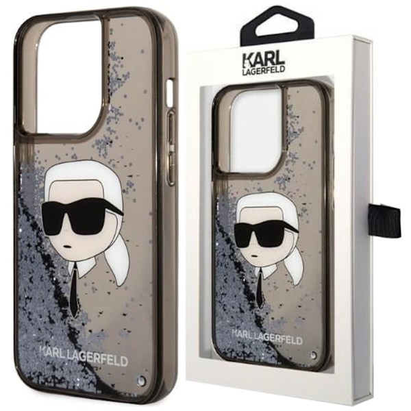 KARL LAGERFELD GLITTER KARL'S HEAD ETUI TIL IPHONE 14 PRO - SORT