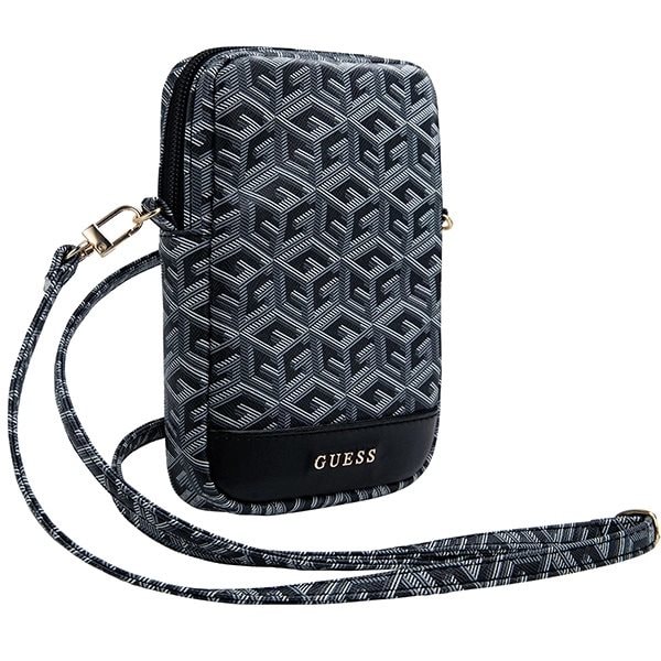 Guess Zip GCube Bottom Stripe telefonveske - svart