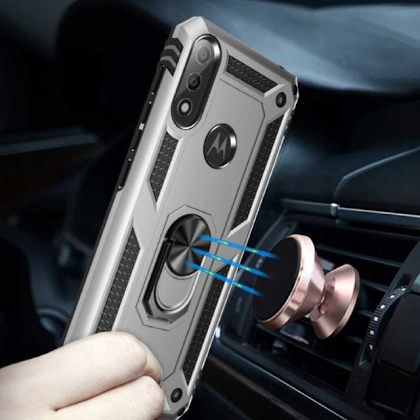 Spacecase Case Cover Till Motorola E7 E7I Power Silver Ring Nx