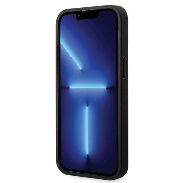 BMW LÆDER DIAMOND PATTERN COVER TIL IPHONE 14 PRO - SORT