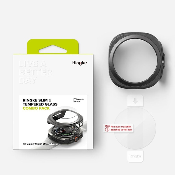 RINGKE SLIM OG HÆRDET GLAS GALAXYUR ULTRA (47 MM) TITANIUM SORT