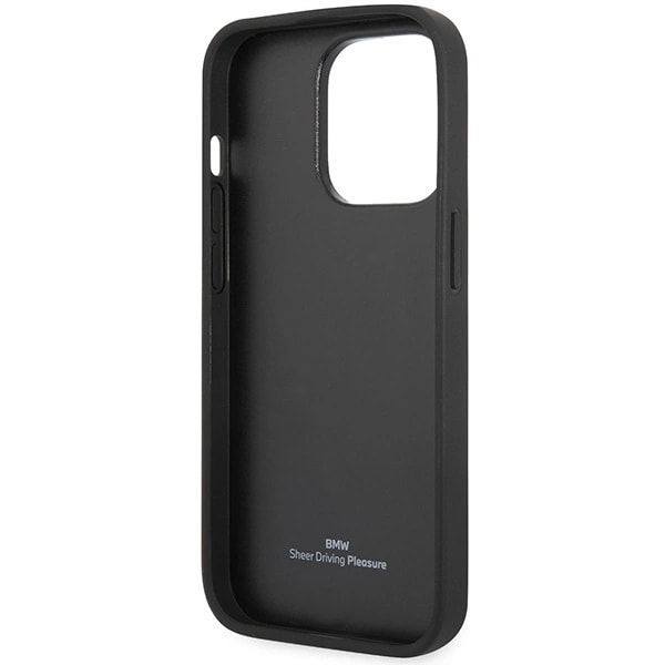 BMW LÆDER DIAMOND PATTERN COVER TIL IPHONE 14 PRO MAX - BORDEAUX