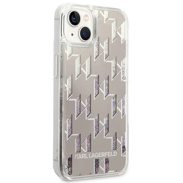Karl Lagerfeld KLHCP14SLMNMS iPhone 14 6.1 hardt deksel Sølv/sølv flytende glittermonogram