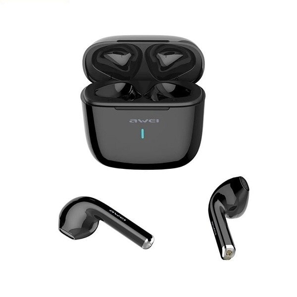 AWEI Bluetooth 5.0 T26 TWS hörlurar + dockningsstation svart/svart
