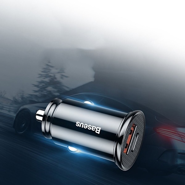 Baseus Circular PPS Smart billader med USB Quick Charge 4.0 QC 4.0 og USB-C PD 3.0 SCP Port Svart (CCALL-YS01)