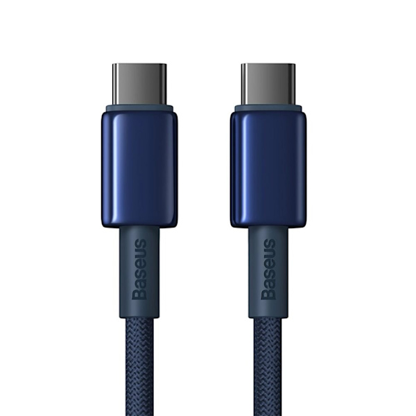 Baseus Tungsten Gold USB-C / USB-C kabel 100W 1m - mørkeblå