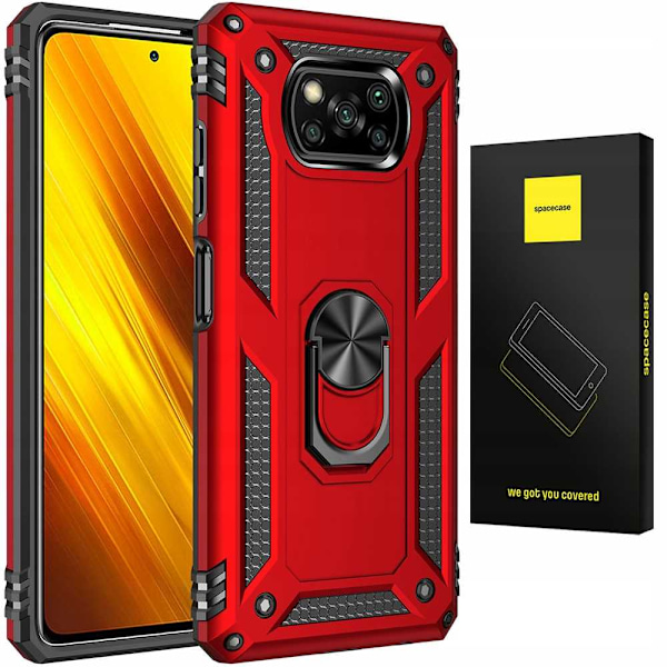 Spacecase Case Cover För Poco X3 Nfc Pro Red Ring Nx