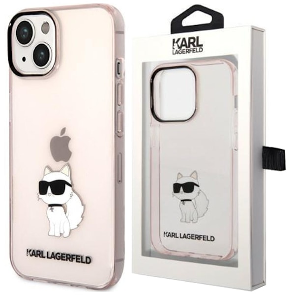 Karl Lagerfeld KLHCP14SHNCHTCP iPhone 14 6.1 rosa/rosa hardt deksel Ikonik Choupette