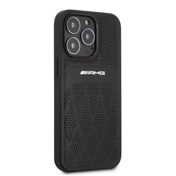 AMG LEATHER CURVED LINES ETUI TIL IPHONE 13 PRO / IPHONE 13 - SORT