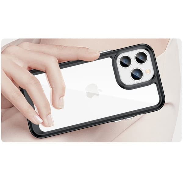 Outer Space Case iPhone 14 Pro hardt deksel med gelramme, svart