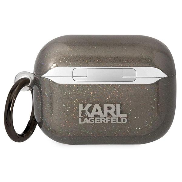 KARL LAGERFELD GLITTER KARL&CHOUPETTE ETUI TIL AIRPODS PRO - SORT