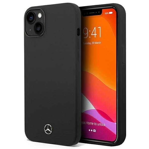 Mercedes MEHMP14MSILBK iPhone 14 Plus 6.7 svart/svart hardt deksel Silicone Line Magsafe