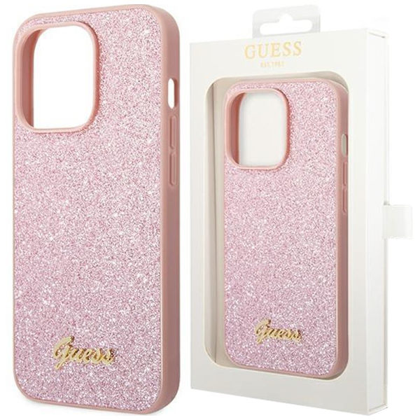 GUESS GUHCP14XHGGSHP IPHONE 14 PRO MAX 6.7 PINK/PINK HÅRDT ETUI GLITTER SCRIPT