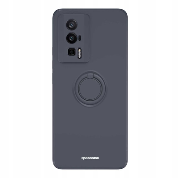 Spacecase Silikon Ringfodral För Poco F5 Pro Svart Fodral