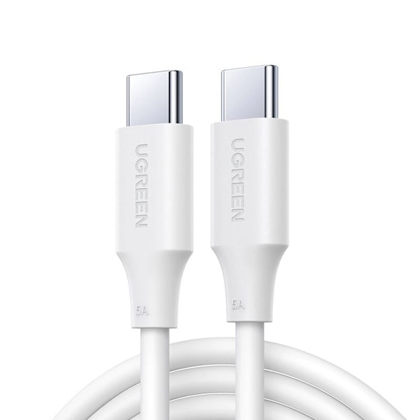 Ugreen US562 USB-C / USB-C PD-kabel 100W 1m - hvit