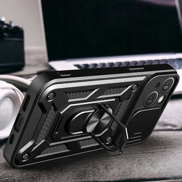 Spacecase Fodral För Iphone 15 Plus Sc Camring Svart