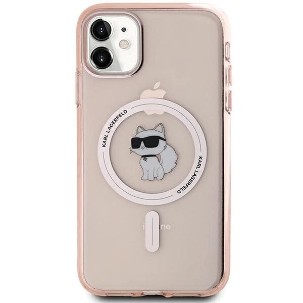 Karl Lagerfeld IML Choupette MagSafe deksel til iPhone 11 / Xr - rosa