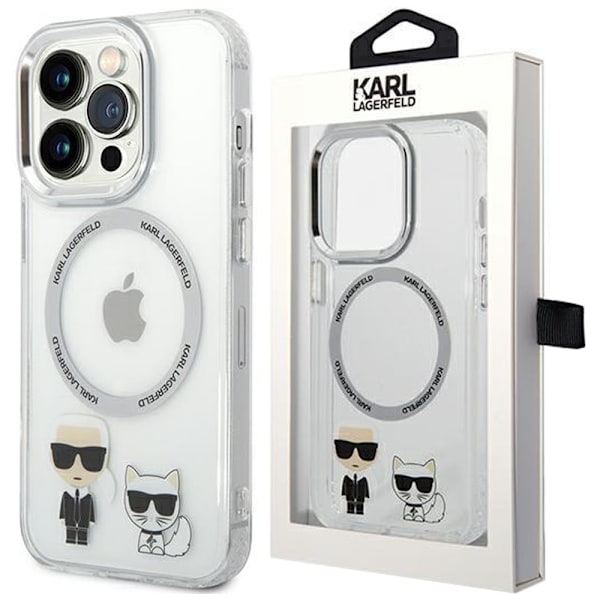 KARL LAGERFELD KARL&CHOUPETTE ALUMINIUM MAGSAFE ETUI TIL IPHONE 14 PRO MAX - GENNEMSIGTIG