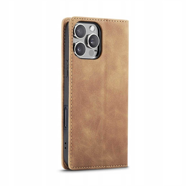 Spacecase Plånboksfodral Till Iphone 16 Pro Max Brunt Läderfodral