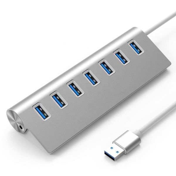USB HUB SPLITTER PORT SPLITTER AKTIV STRÖM SNABB 7X USB 3.0