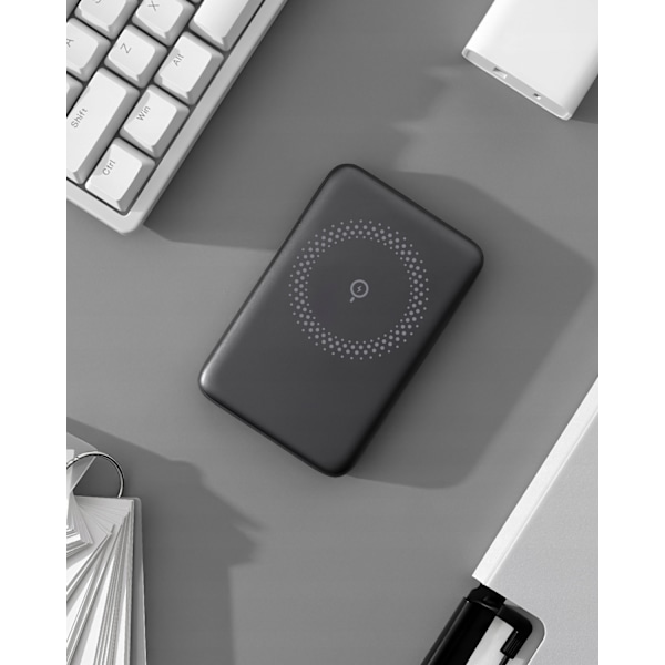 INNOSTYLE POWERMAG 2IN1 SNABB INDUKTION POWERBANK FÖR MAGSAFE 10000MAH STATIV SVART